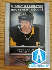 2019-20 Upper Deck Tim Hortons Highly Decorated #HD1 Sidney Crosby